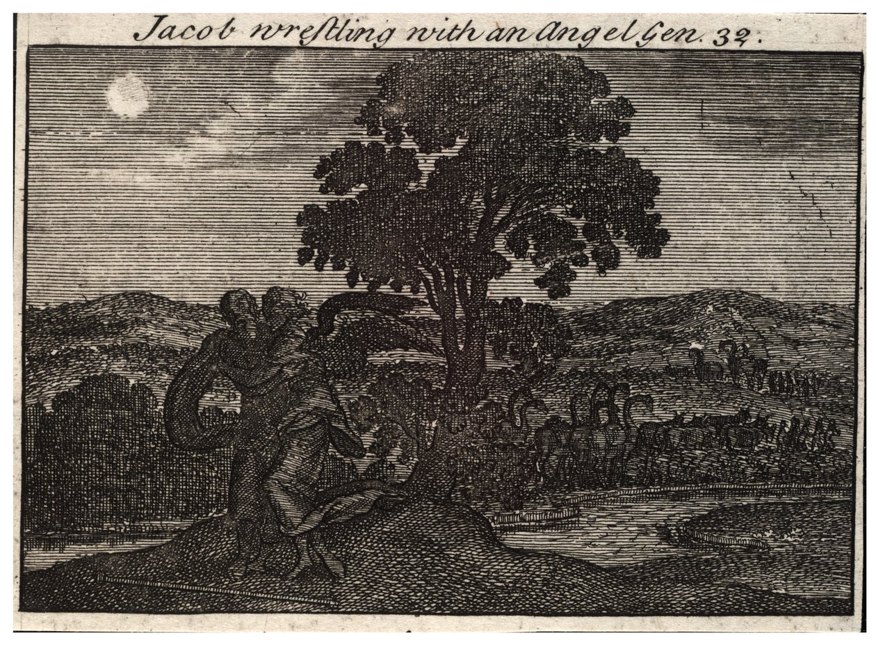 Jacob Wrestles with the Angel by Wenceslaus Hollar