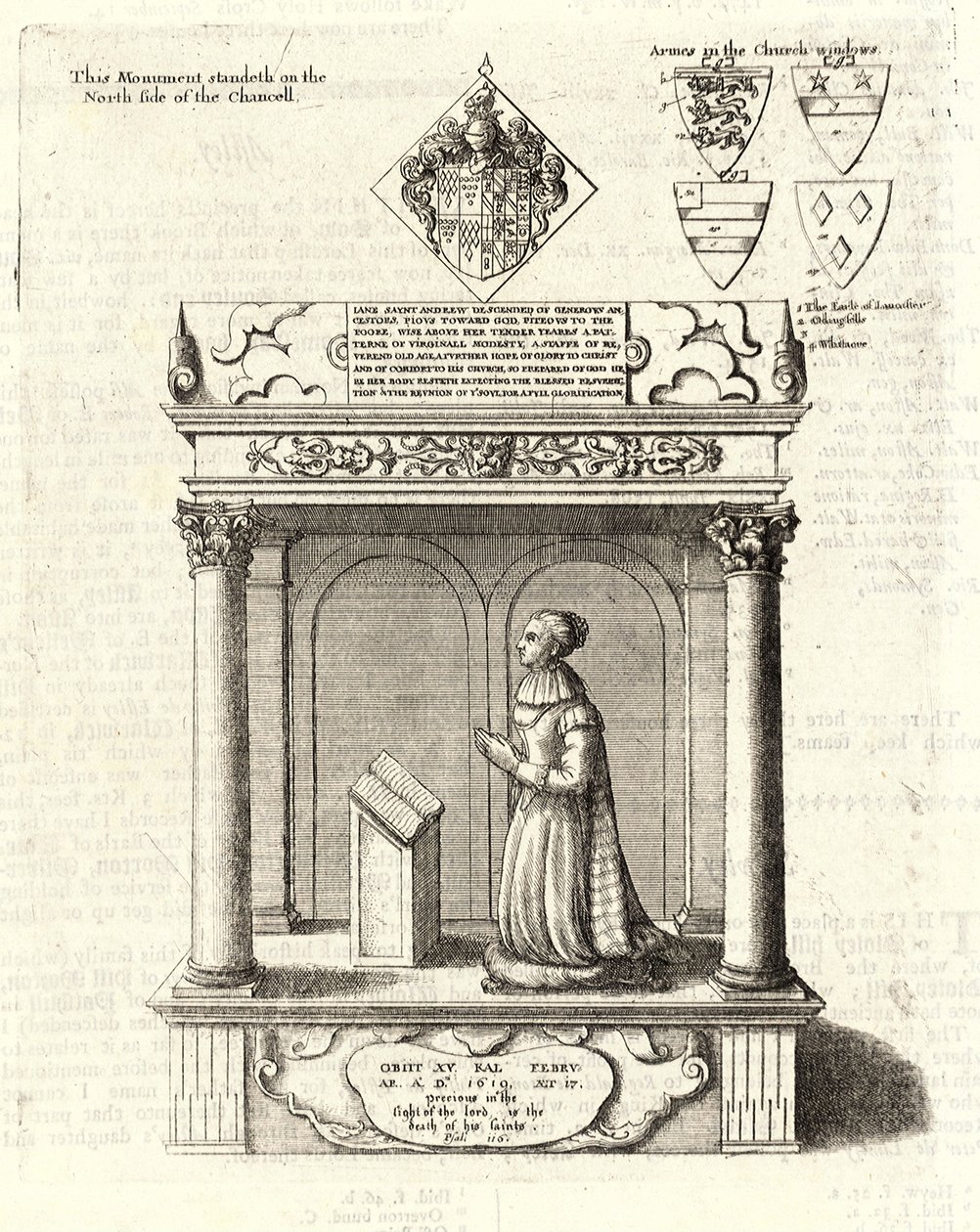 Jane St Andrew (monument). State 2 by Wenceslaus Hollar