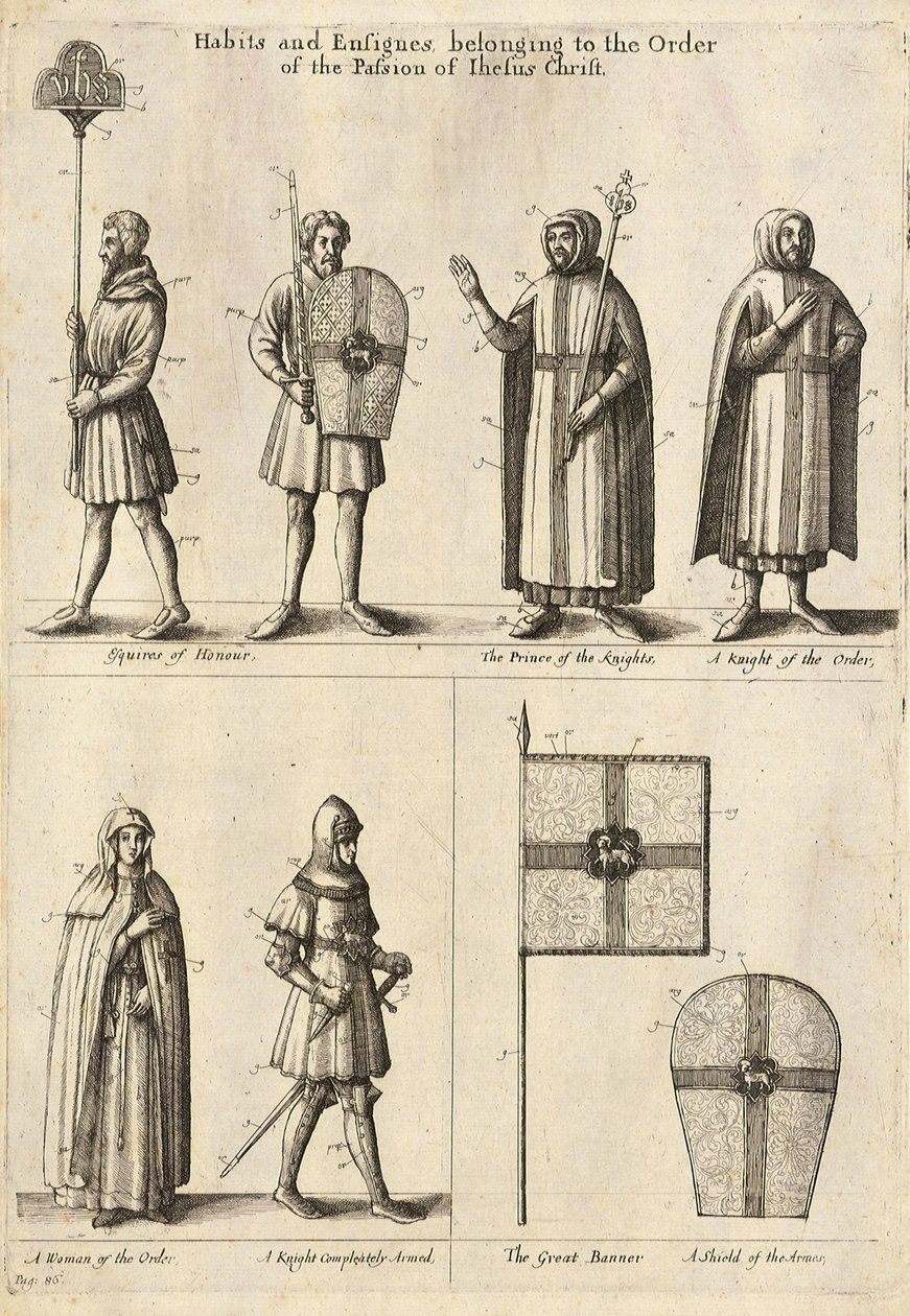 Members of the Order of Christ by Wenceslaus Hollar