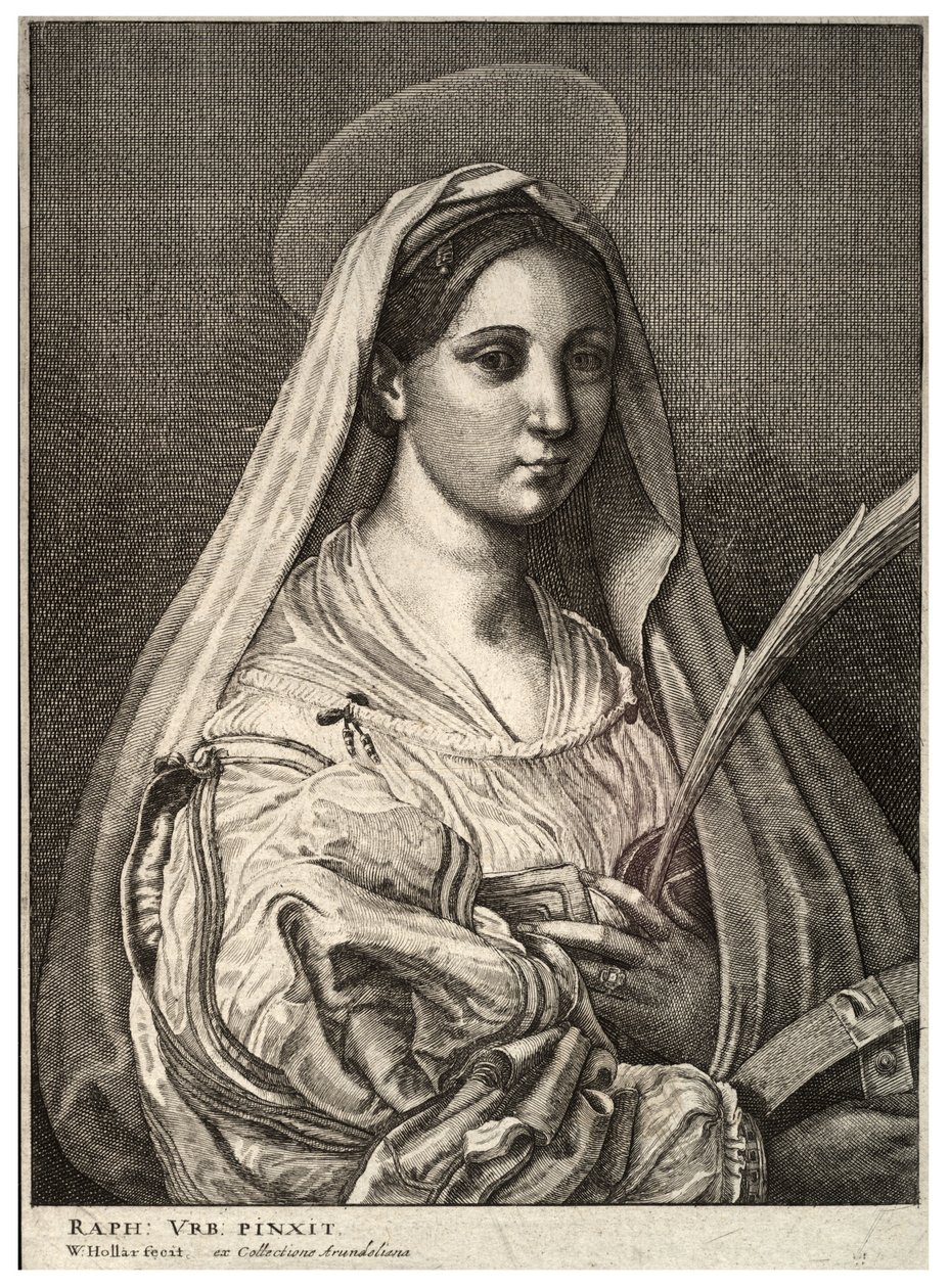 St. Catherine of Alexandria. State 2 by Wenceslaus Hollar