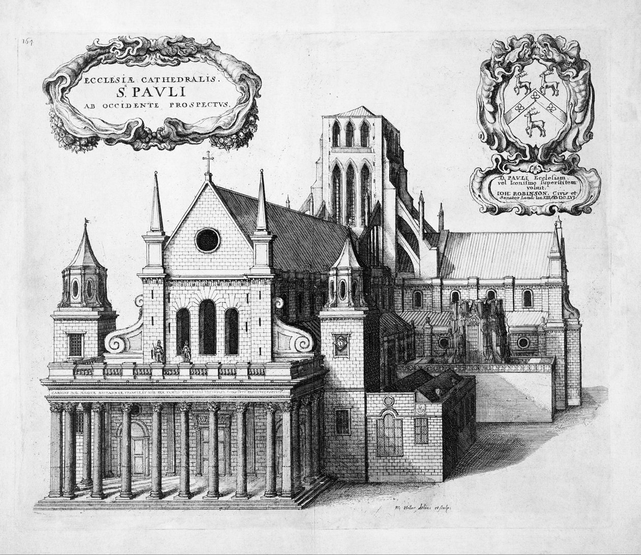 St Pauls from the West by Wenceslaus Hollar