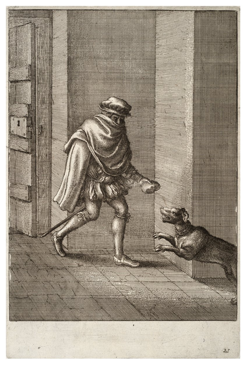 The Dog and the Thief by Wenceslaus Hollar