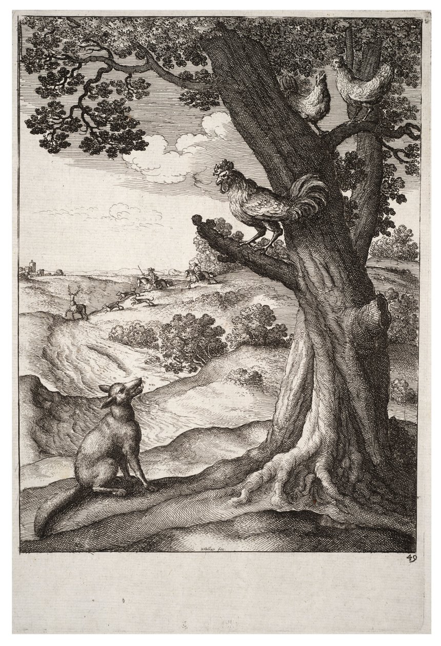 The Fox and the Cock by Wenceslaus Hollar