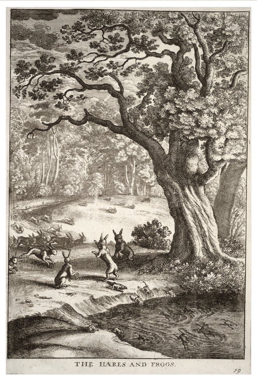 The Hares and Frogs by Wenceslaus Hollar