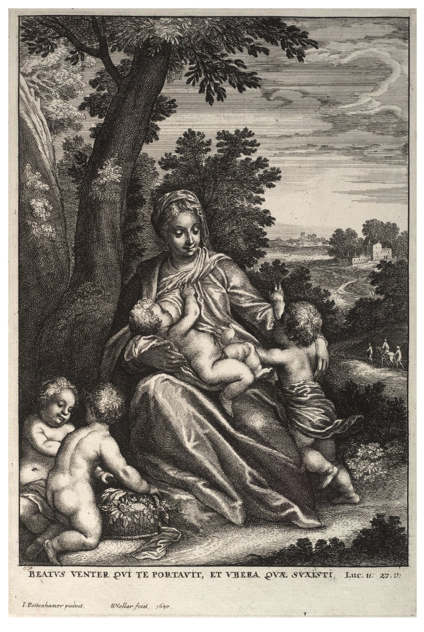 The Holy Family, after Rottenhammer by Wenceslaus Hollar