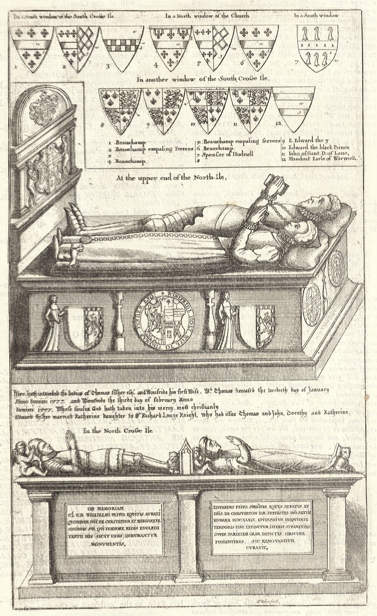 Thomas Fisher and Sir William Petto (Monument) by Wenceslaus Hollar