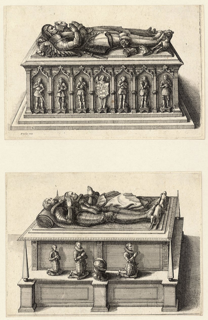 Two Tombs by Wenceslaus Hollar