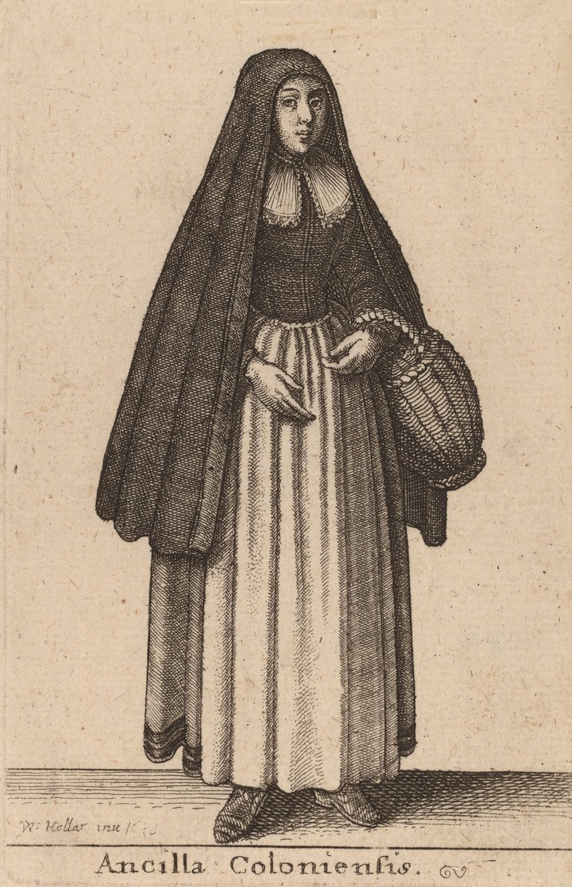 Ancilla Coloniensis, 1643 by Wenceslaus Hollar