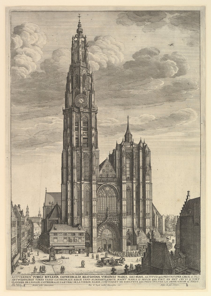 Antwerp Cathedral Prospectus Turris Ecclesiae Cathedralis by Wenceslaus Hollar