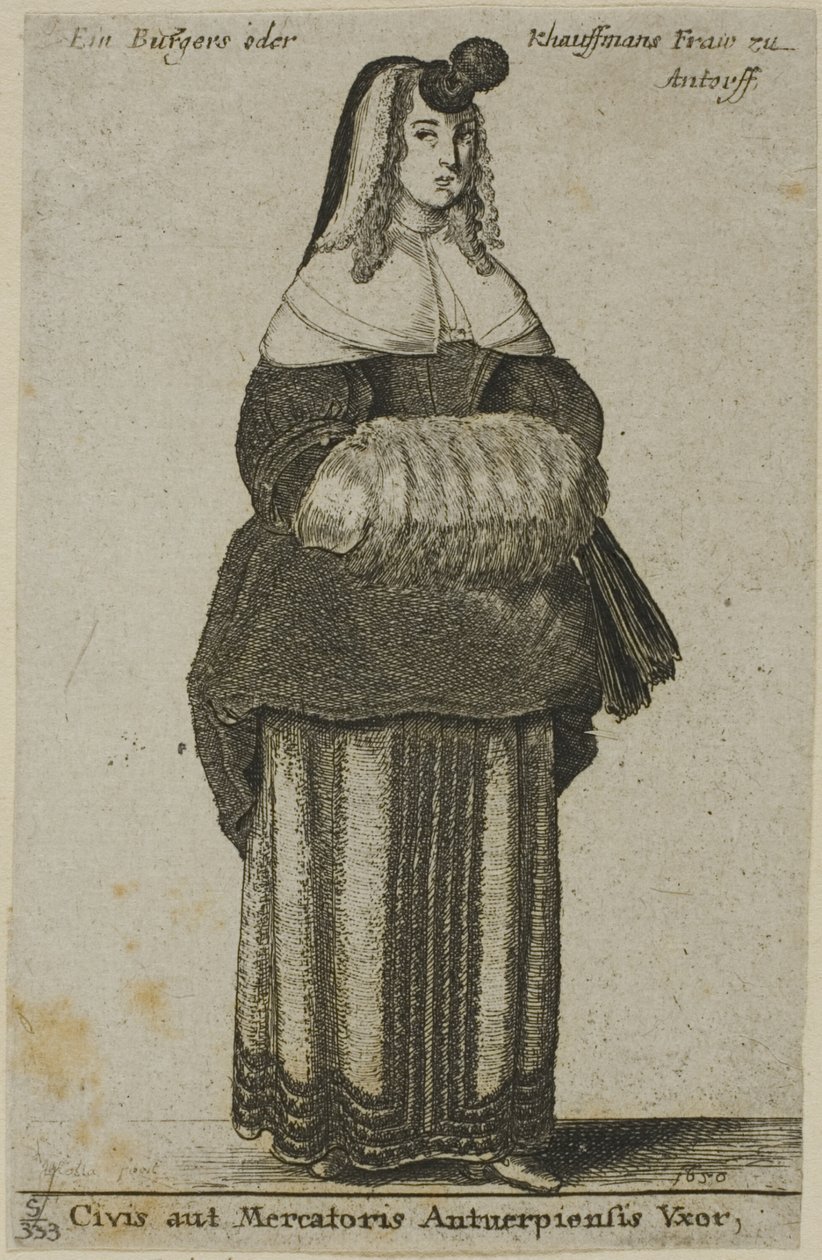 Antwerp Wife by Wenceslaus Hollar