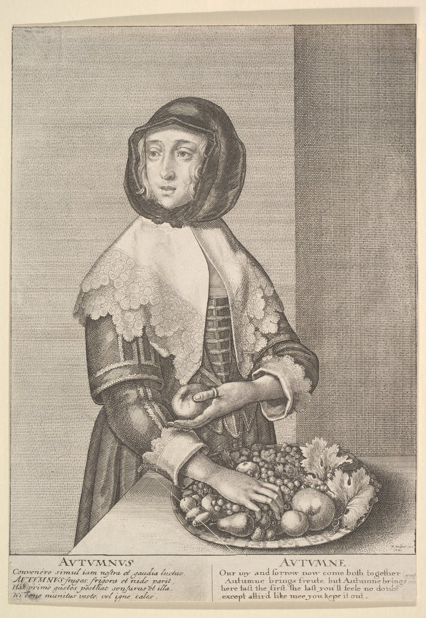 Autumnus - Autumn Three-Quarter-Length Seasons by Wenceslaus Hollar