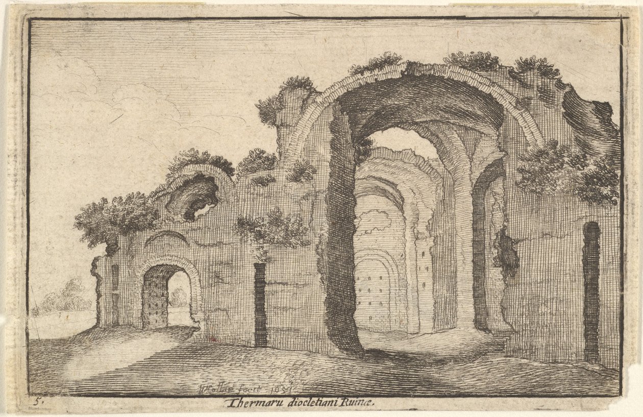 Baths of Diocletian, Rome by Wenceslaus Hollar
