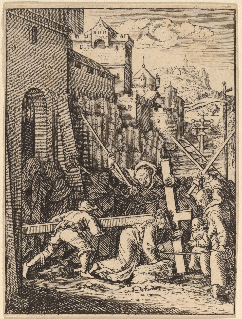 Carrying the Cross by Wenceslaus Hollar