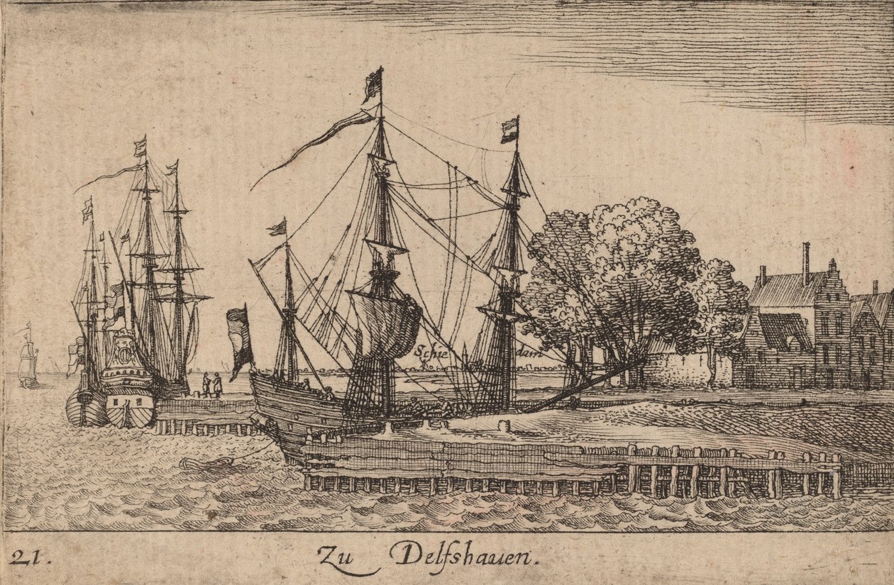 Delfshaven by Wenceslaus Hollar
