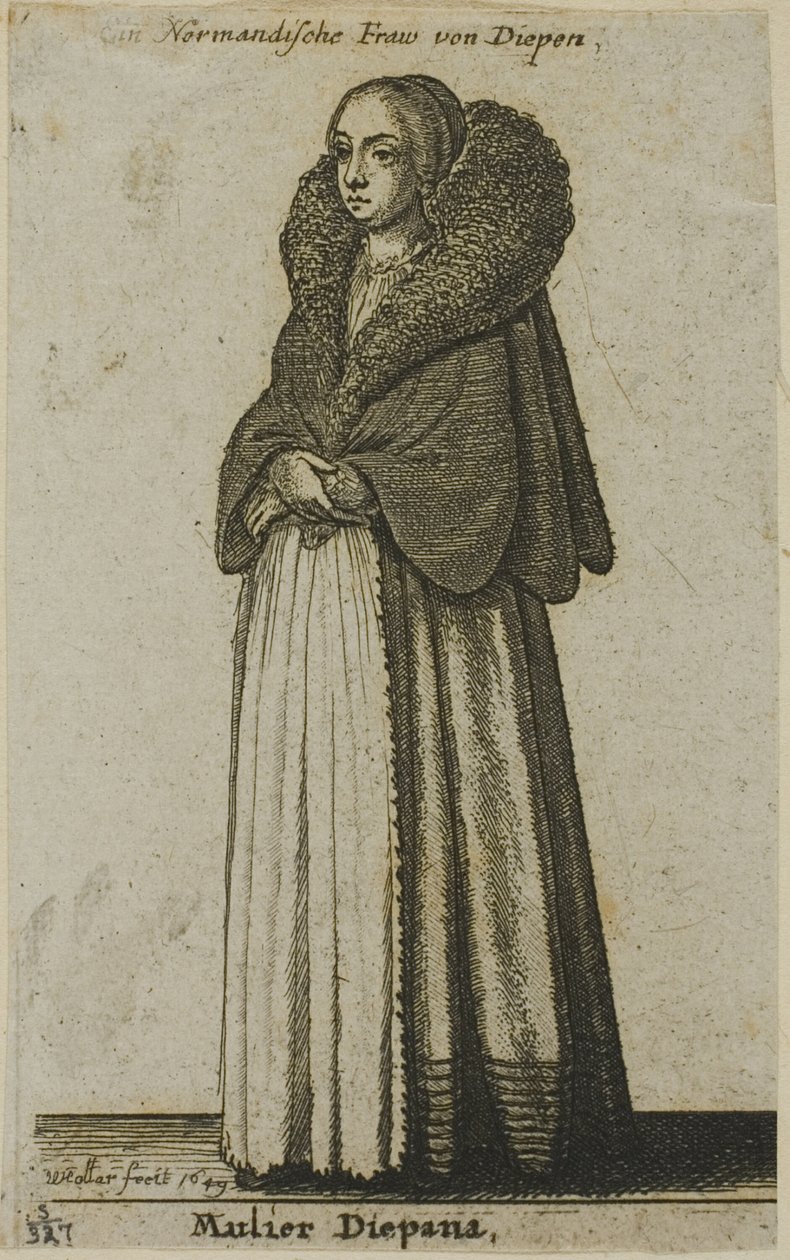Dieppe Woman by Wenceslaus Hollar