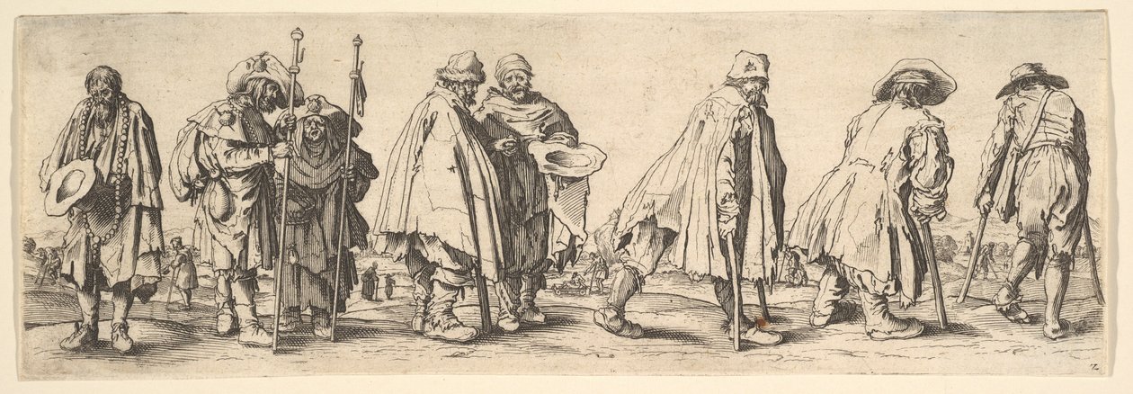 Eight Beggars by Wenceslaus Hollar