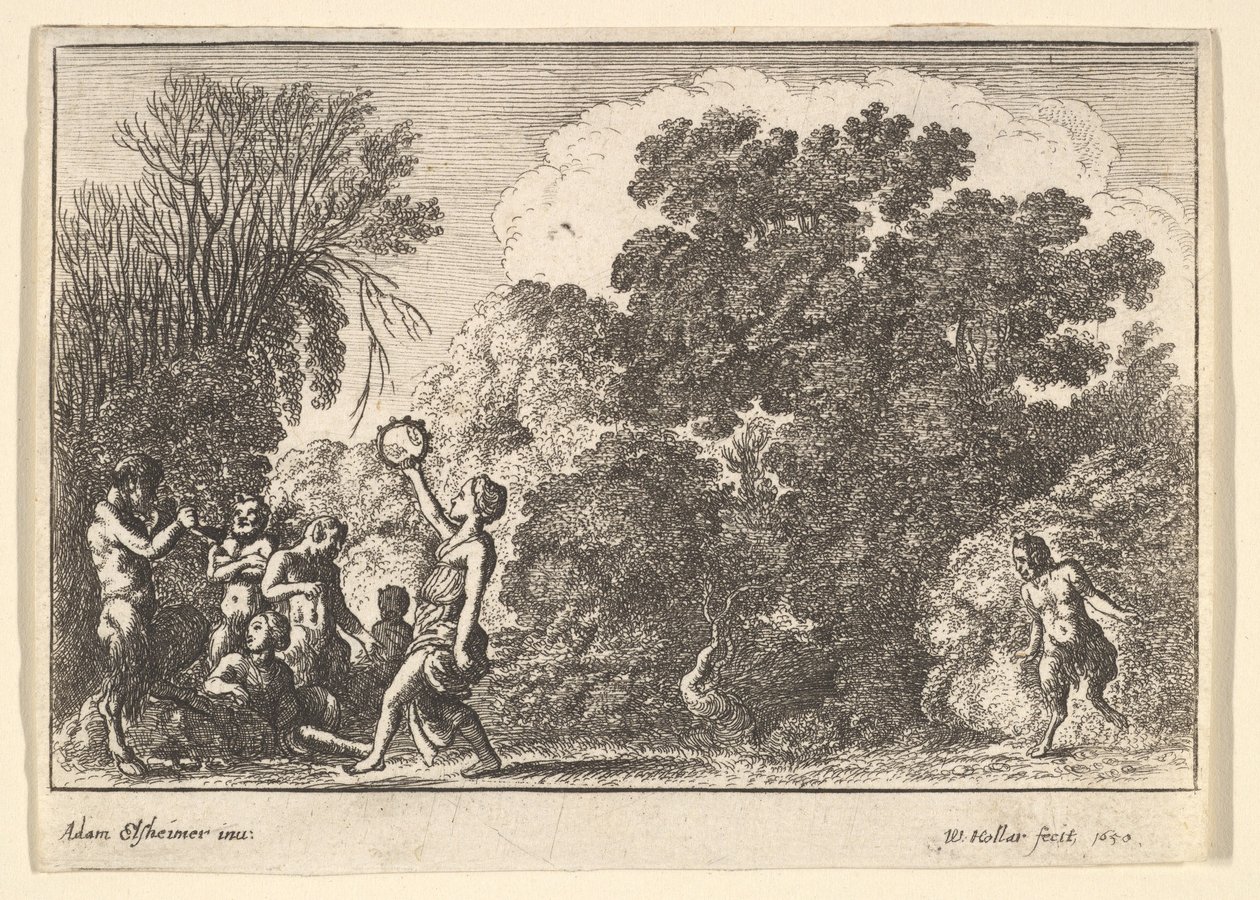 Five Satyrs and Two Nymphs by Wenceslaus Hollar