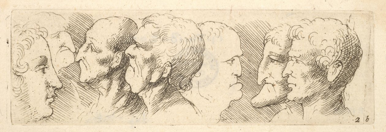 Head studies by Wenceslaus Hollar