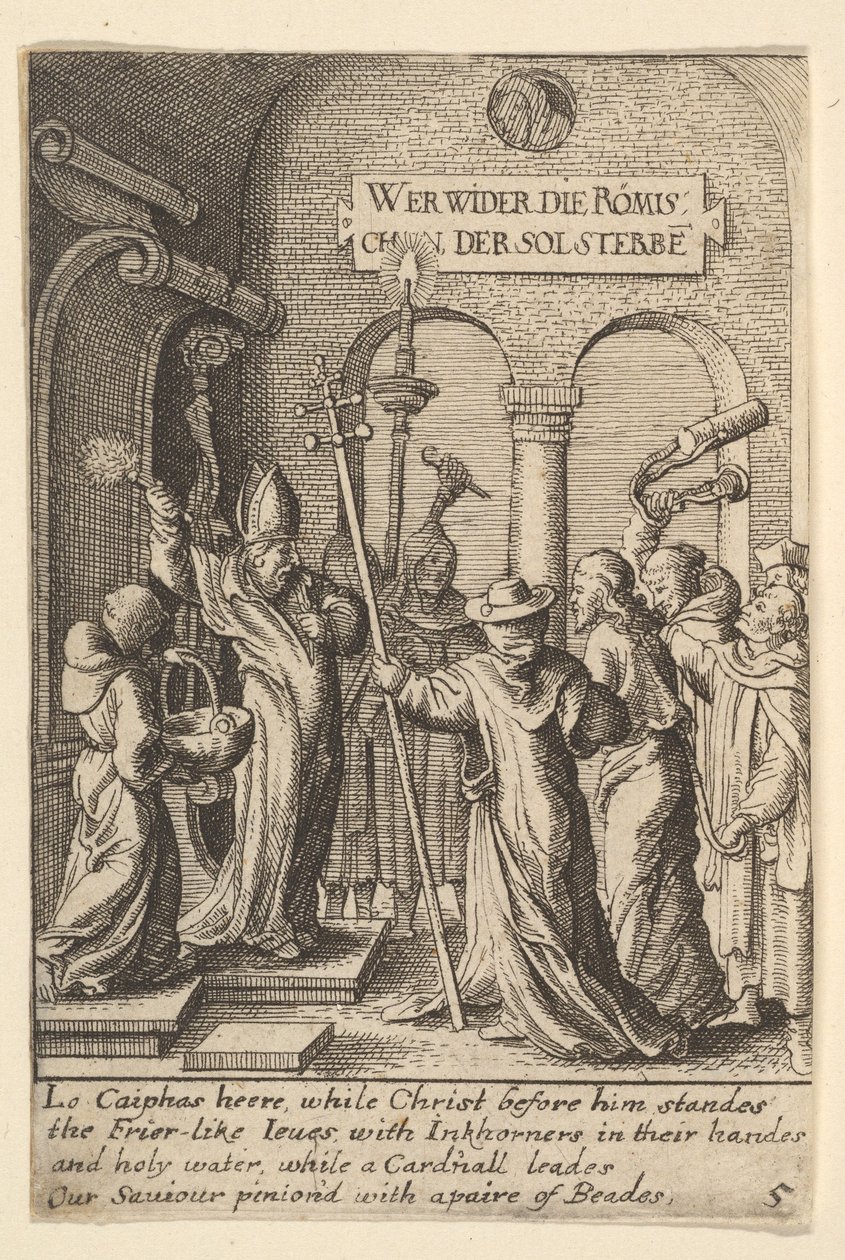 Jesus Before Caiaphas by Wenceslaus Hollar