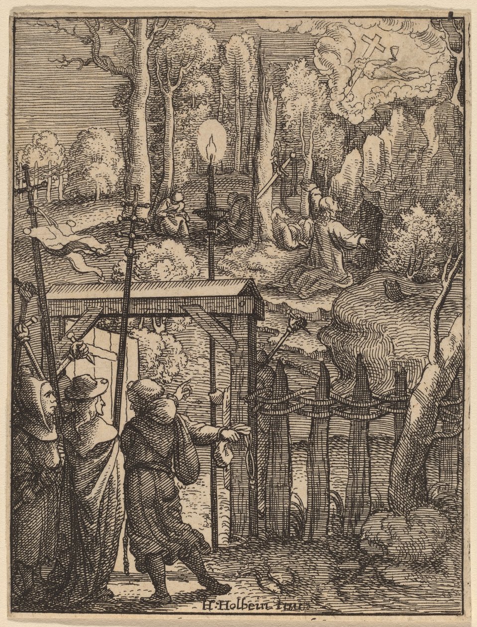 Jesus on the Mount of Olives by Wenceslaus Hollar