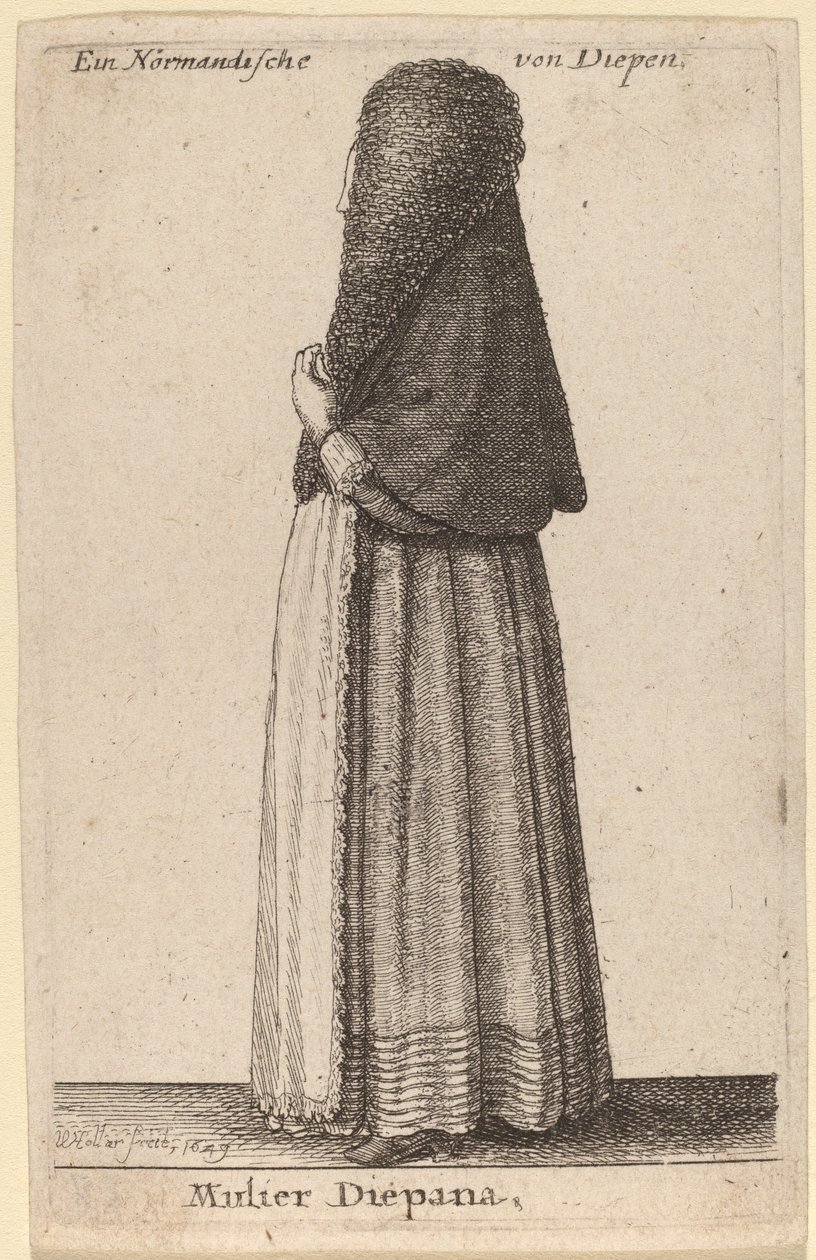 Woman from Dieppe by Wenceslaus Hollar
