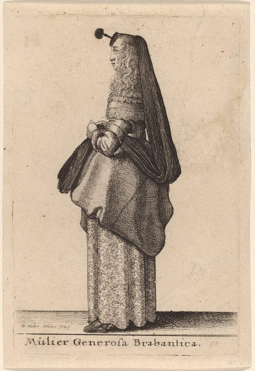 Noble Brabant Woman by Wenceslaus Hollar