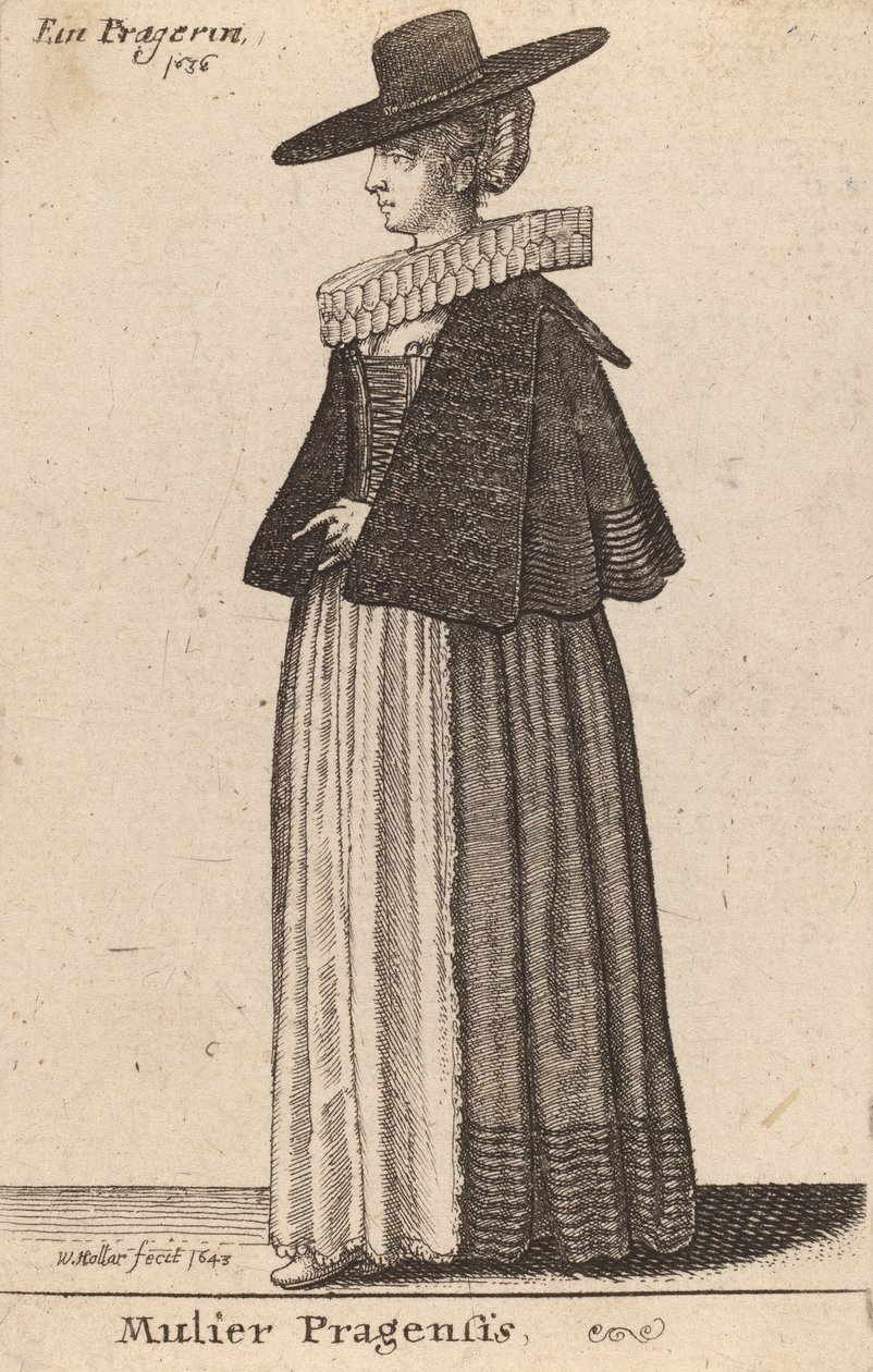 Mulier Pragensis, 1643 by Wenceslaus Hollar