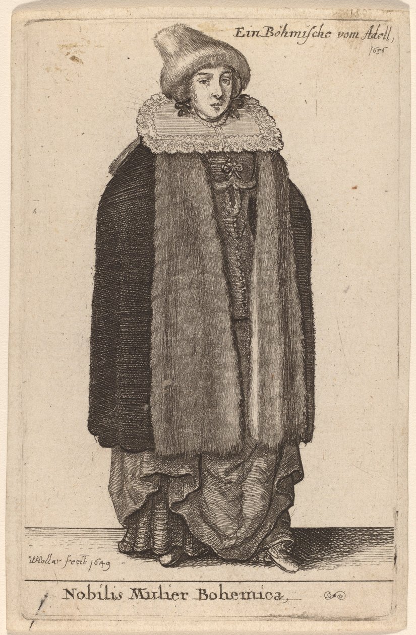 Noble Bohemian Woman by Wenceslaus Hollar