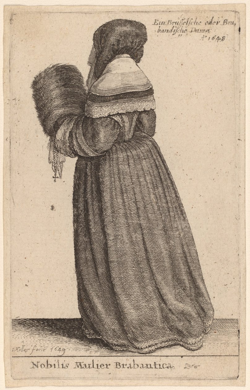 Noble Woman of Brabant by Wenceslaus Hollar