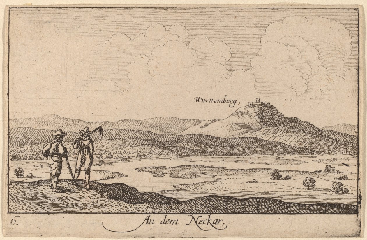 On the Neckar by Wenceslaus Hollar