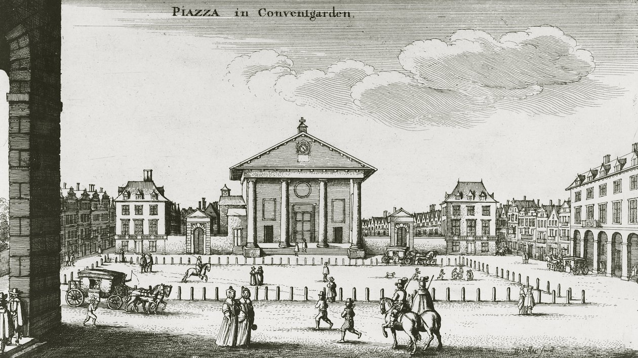 Piazza in Covent Garden by Wenceslaus Hollar