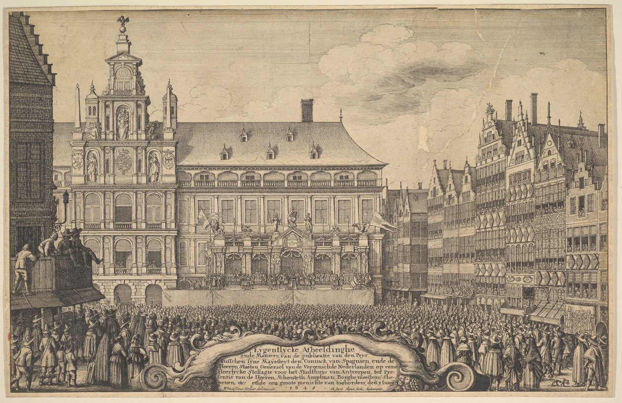 Proclamation of the Treaty of Munster, 1648 by Wenceslaus Hollar