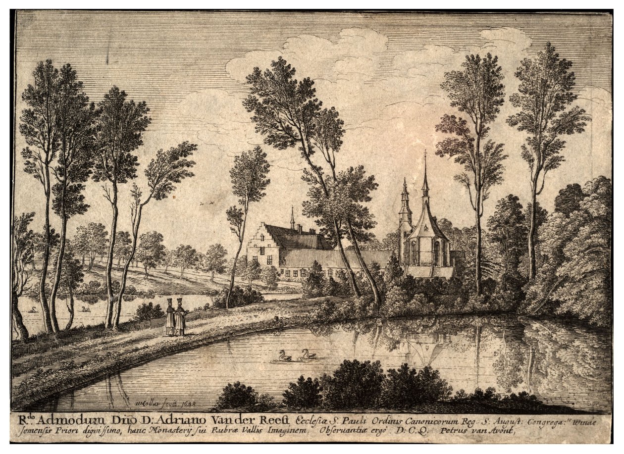 Rothendael abbey. State 1 by Wenceslaus Hollar