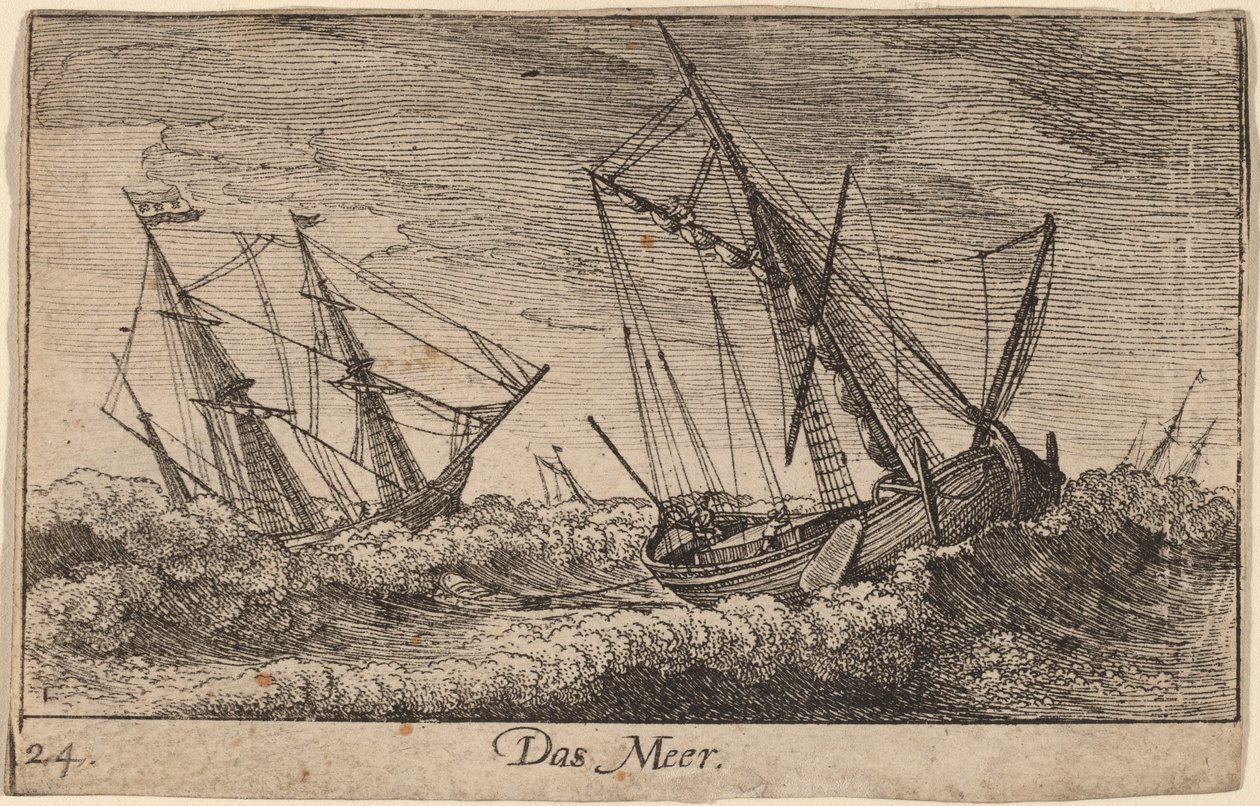 Sea Scene by Wenceslaus Hollar
