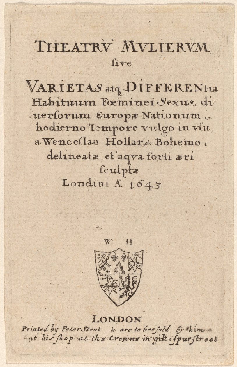 Theatrum Mulierum: Title Page by Wenceslaus Hollar