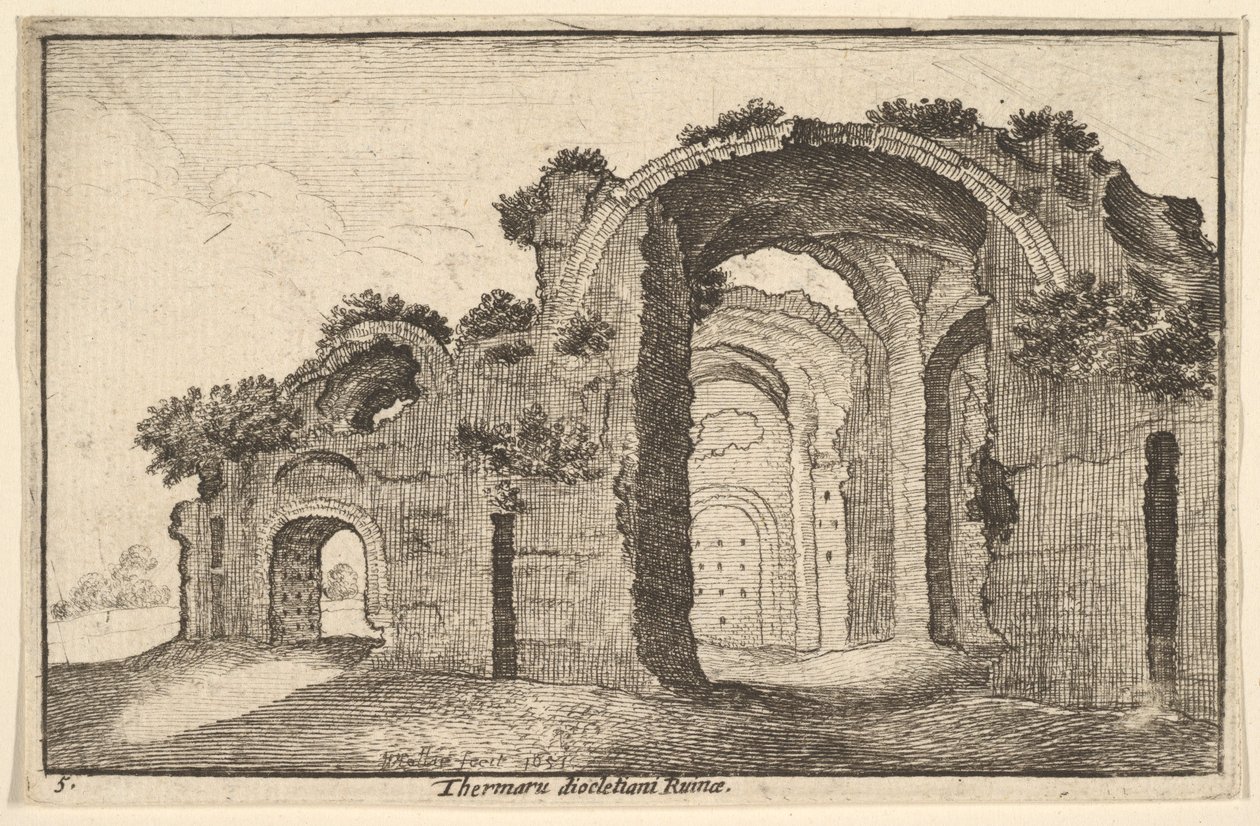 Ruins of the Baths of Diocletian by Wenceslaus Hollar