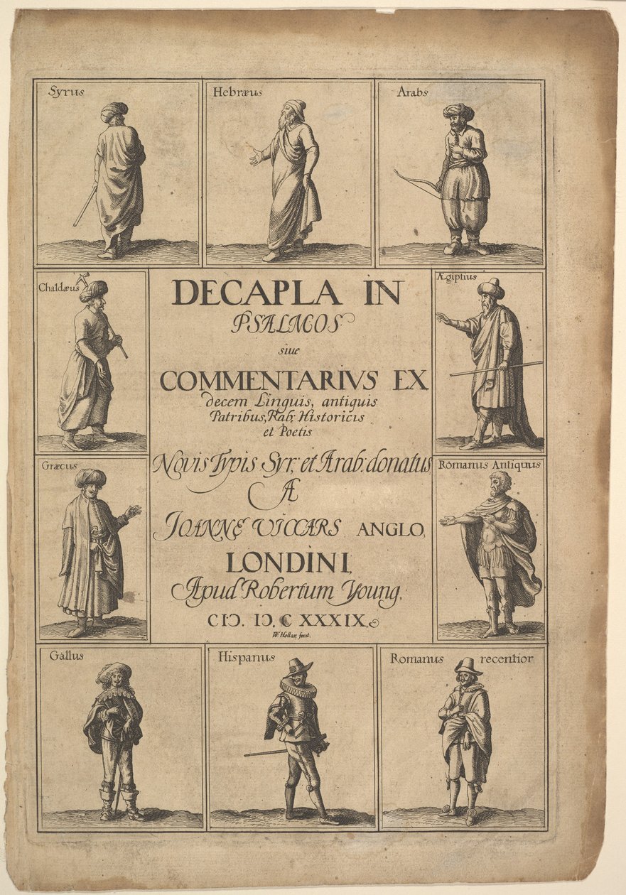 Title page: Decapla in Psalmos by Wenceslaus Hollar