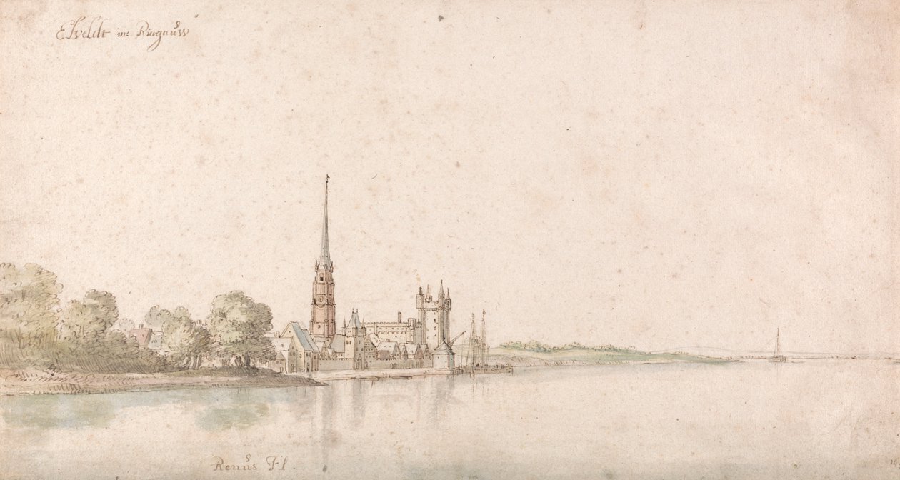 View of Eltville on the Rhine by Wenceslaus Hollar