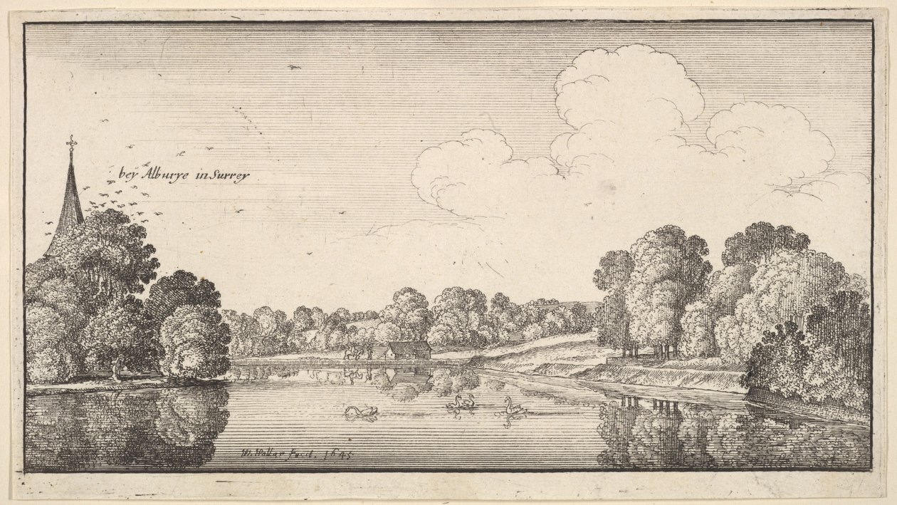 Views of Countryside Near Albury, Surrey by Wenceslaus Hollar