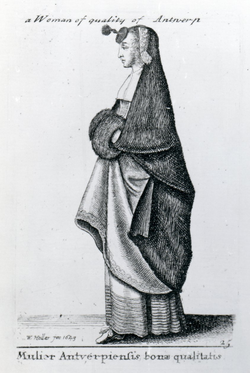 Woman of Quality from Antwerp, 1643 by Wenceslaus Hollar