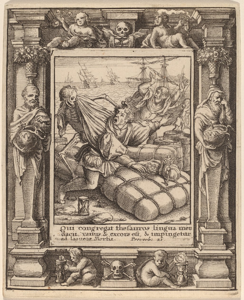 Merchant by Wenceslaus Hollar after Hans Holbein the Younger after Abraham van Diepenbeeck