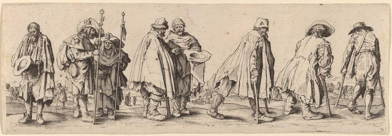 Eight Beggars by Wenceslaus Hollar after Jacques Callot