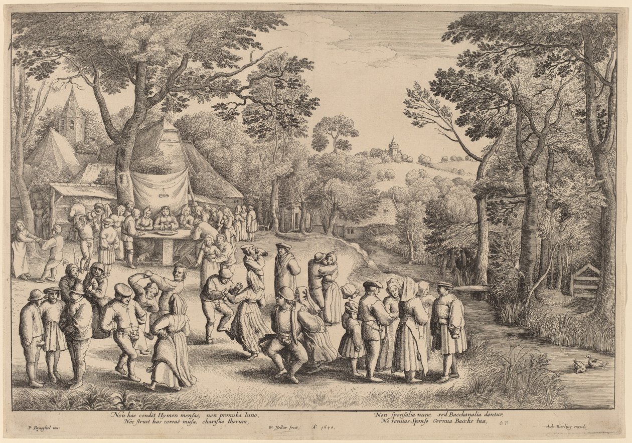 Rustic Wedding Dance by Wenceslaus Hollar after Jan Brueghel the Elder