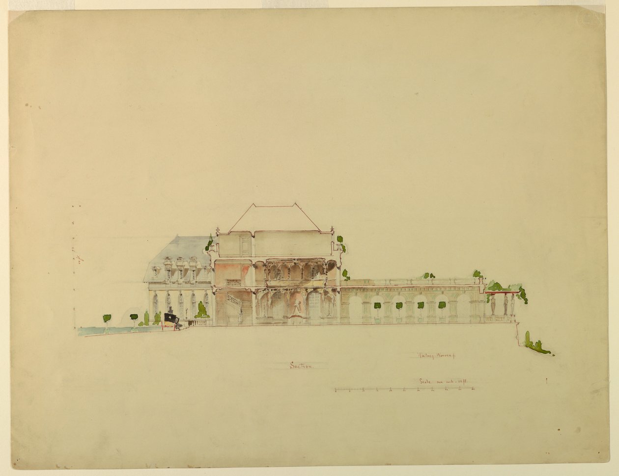 Study for the Clubhouse of the Golf Club of Newport by Whitney Warren