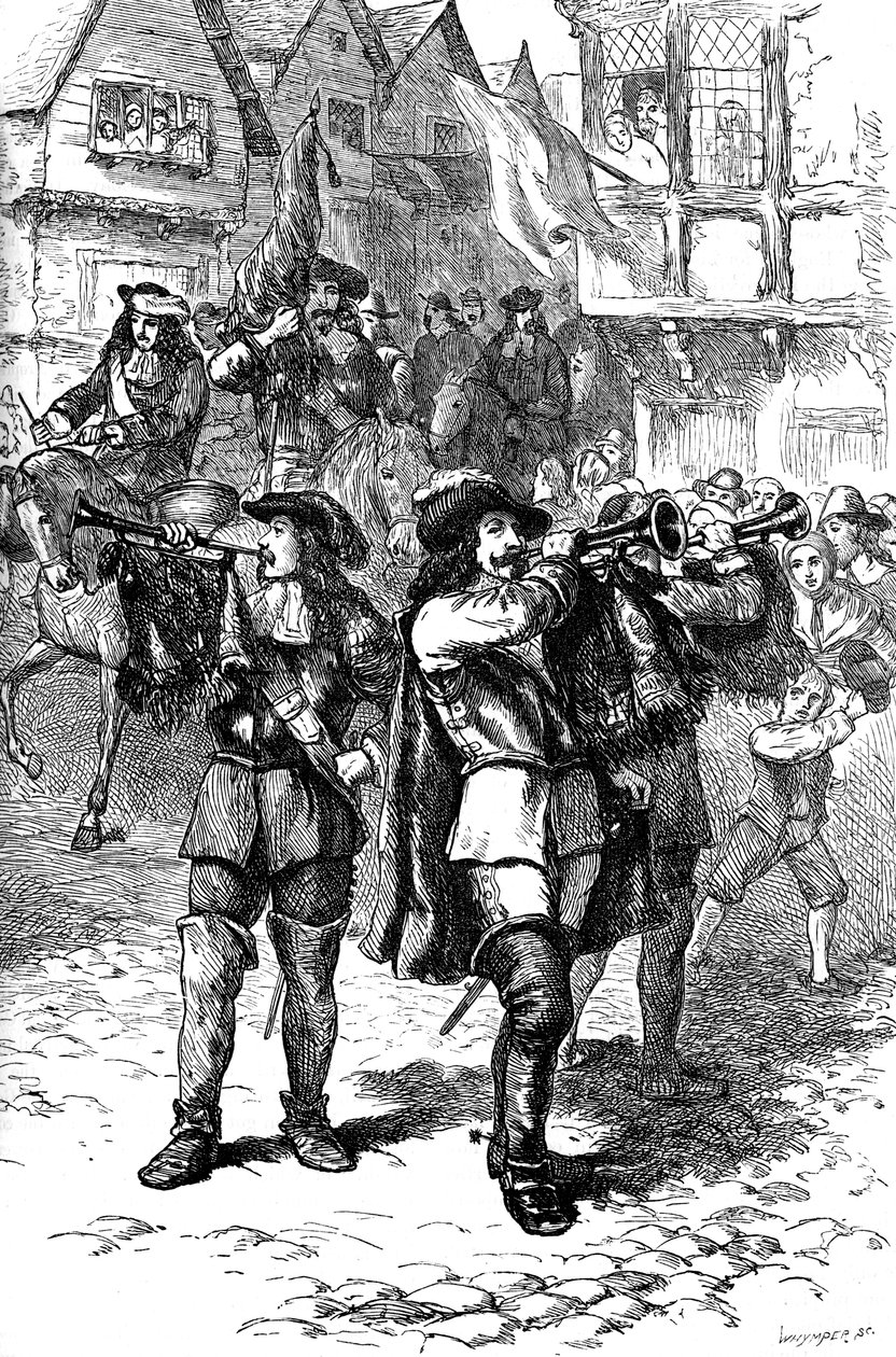 James II Proclaimed at Boston, 1685 c. 1880 by Whymper