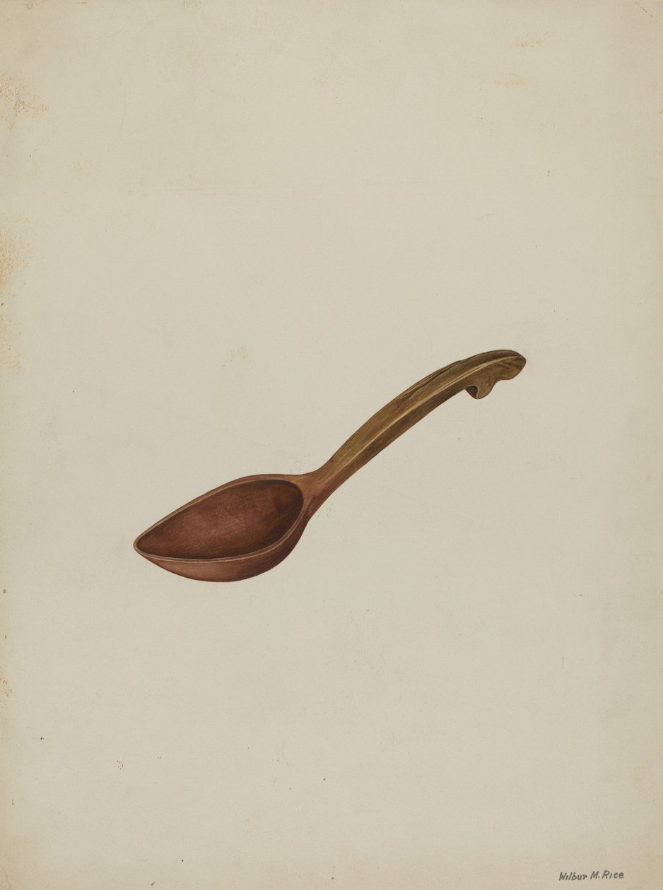 Oval Wooden Spoon by Wilbur M Rice