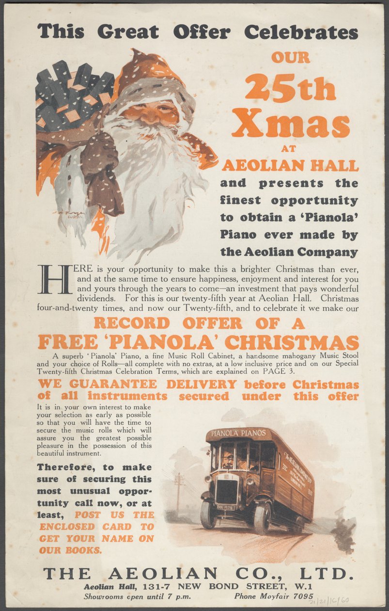 Aeolian Company Pianolas by Wilfred Fryer