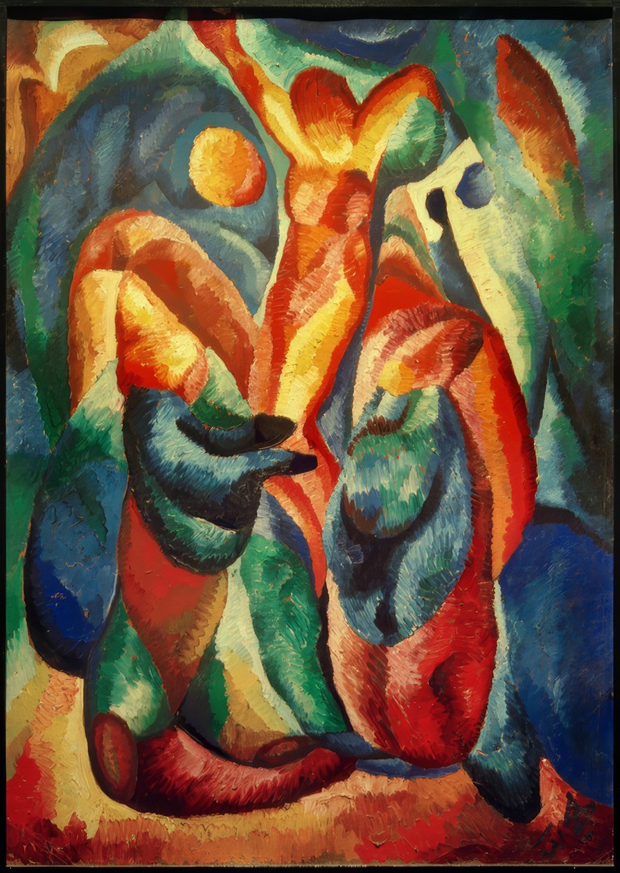 Men Before the Crucified by Wilhelm Morgner