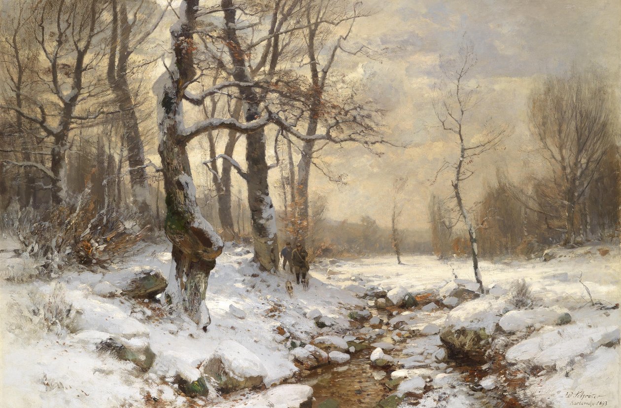 Hunter in the Winter Forest by Wilhelm Schröter