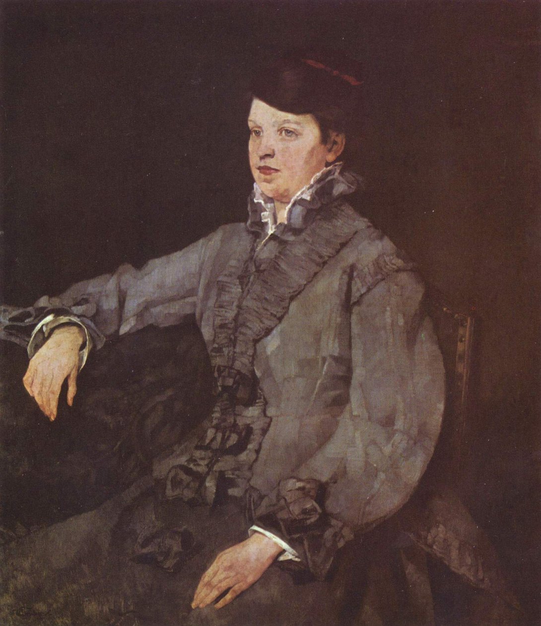 Lady in Gray by Wilhelm Trübner